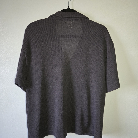 H&M Knit Collared Short Sleeve Sweater Top Relaxed Fit Size Large - Picture 7 of 7